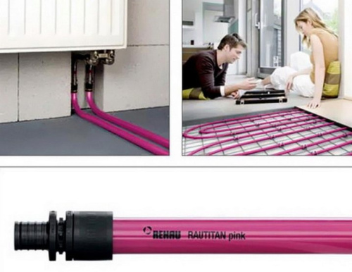 Труба Pe-Xa 16x2,2 Рехау Rautitan PINK для отопления