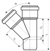 Тройник 110x45° косой, PP HTEA Ostendorf внутренняя канализация
