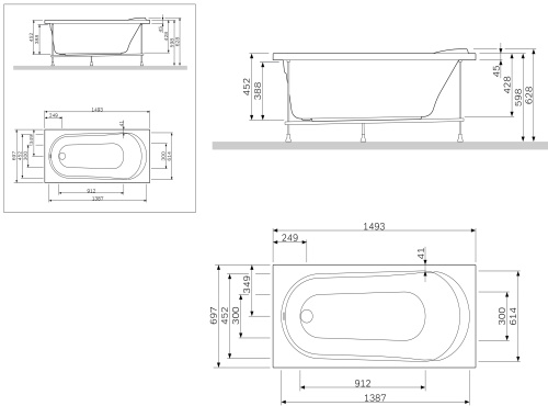 Панель фронтальная для ванны AM.MP Joy W85A-150-070W-P