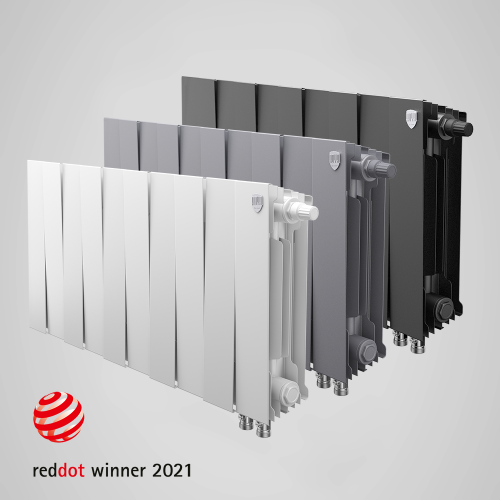 Биметаллический радиатор Royal Thermo PianoForte 300 VDR - 10 секций, нижнее справа, черный Noir Sable