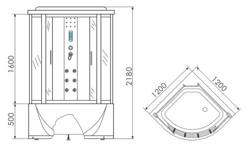 Душевой бокс 120x120 Erlit Comfort ER4320T-C2