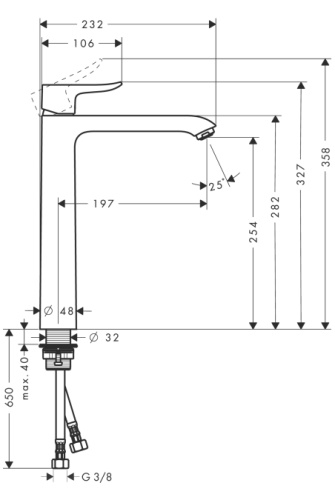 Смеситель для раковины Hansgrohe Metris 31184000 хром, высокий