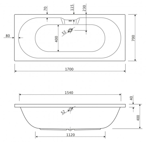 Боковая панель для акриловой ванны Riho 750 EMP-75-SP