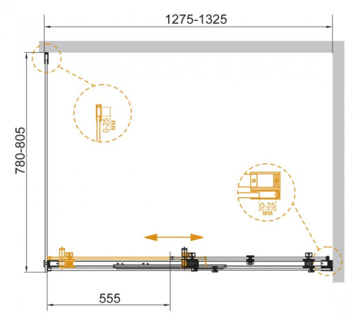 Душевой уголок 140x80 Cezares STYLUS-SOFT-AH-1-140/80-C-Cr