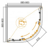 Душевой уголок 100x100 Cezares GIUBILEO-R-2-100-SCORREVOLE-CP-G