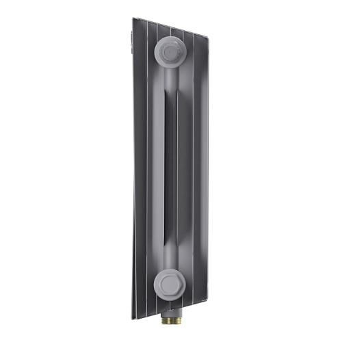 Биметаллический радиатор Royal Thermo PianoForte 300 VDR - 8 секции, нижнее справа, серебристый Silver Satin