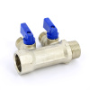 Коллектор 2 выхода Tiemme 3/4"x1/2"евроконус с кранами, никелированый 1820004