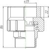 Соединитель под ключ Kalde 40x1 1/4"Н полипропилен 3222-nmo-401a06