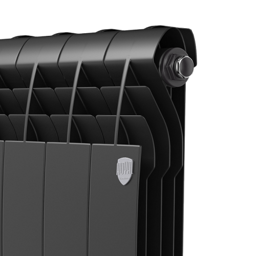 Биметаллический радиатор Royal Thermo BILINER B 500 - 12 секций, боковое, черный Noir Sable