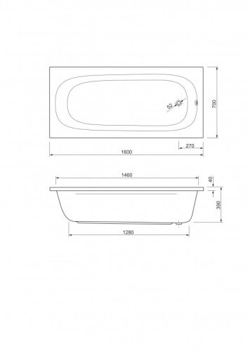 Металлический каркас для акриловой ванны Riho 1700x750 EMP-170-75-MF-R