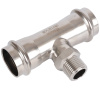 Тройник с резьбой ВПр-НР 28x1/2"x28 пресс, нержавеющая сталь Rommer