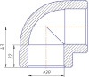 Угольник 90° Kalde 40x90 полипропилен 3212-elb-400000
