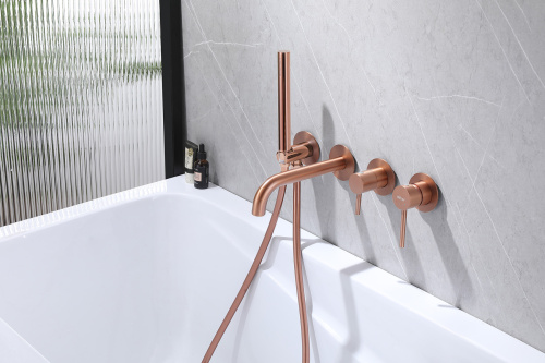 Смеситель для ванны ABBER Wasser Kreis AF8130MRG скрытого монтажа, розовое золото матовое