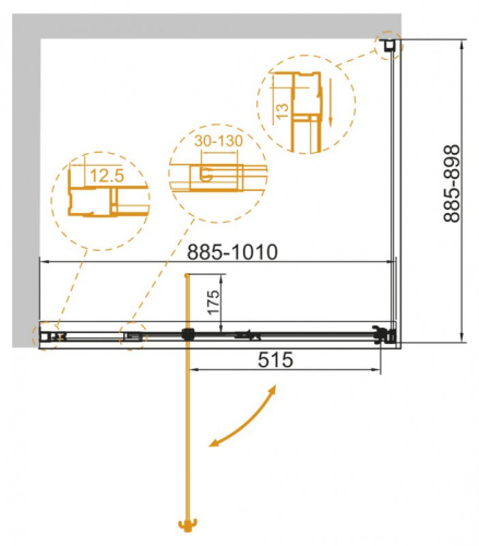 Душевой уголок 90-100x100 Cezares VARIANTE-AH-1-90/100-100-C-Cr