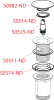 Выпуск Alcaplast 5/4", для раковины, механизм click/clack, цельнометаллический с переливом, с большой белой заглушкой A392B