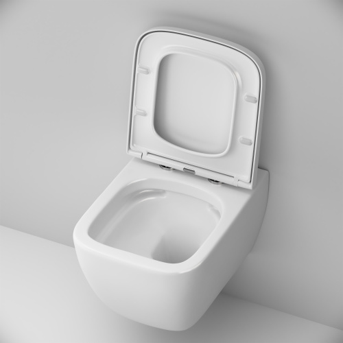 Подвесной унитаз Am.Pm Gem C901701SC белый, FlashClean безободковый с сиденьем микролифт