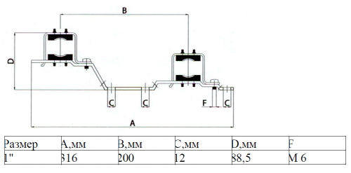 Кронштейн для коллекторов Valtec 500n-e и 560n-e 1" (1шт) VTc.IV130.N.0600