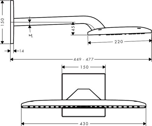 Верхний душ Hansgrohe Raindance Е 420 Air 27373000