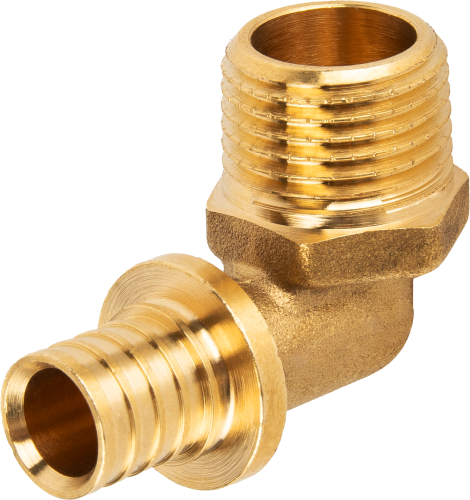 Угольник с резьбой РОСТерм 20x1/2"Н латунь PE-x 20ELB-12EXT