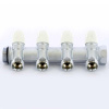 Коллектор 4 выхода Tiemme 1"x3/4"евроконус с вентилями, никелированый 1860019