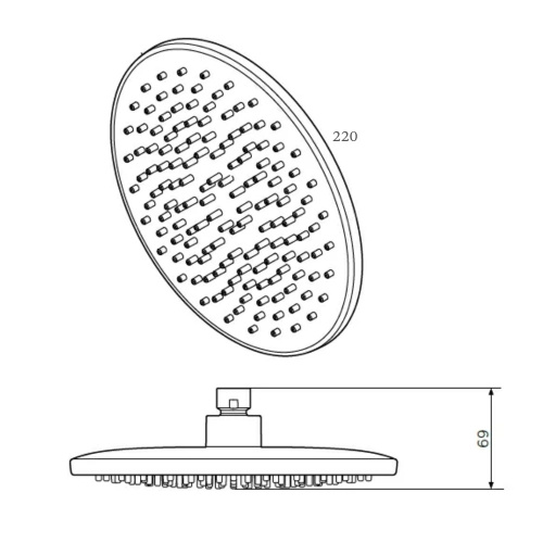 Лейка верхнего душа 220 мм Am.Pm Gem F0590022 черный