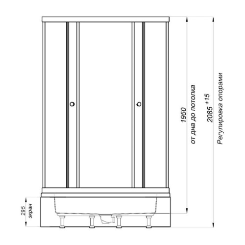 Душевая кабина 90x90 Triton Стандарт В1 полосы DK156