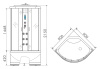 Душевая кабина 90x90 Erlit Comfort ER4509TP-C3 гидромассаж, высокий поддон