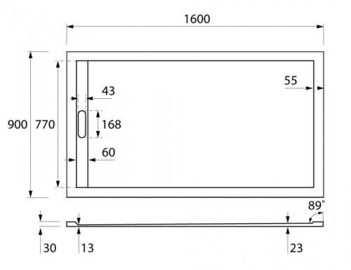 Душевой поддон 120x90 Cezares TRAY-AS-AH-120/90-30-W прямоугольный, литой мрамор