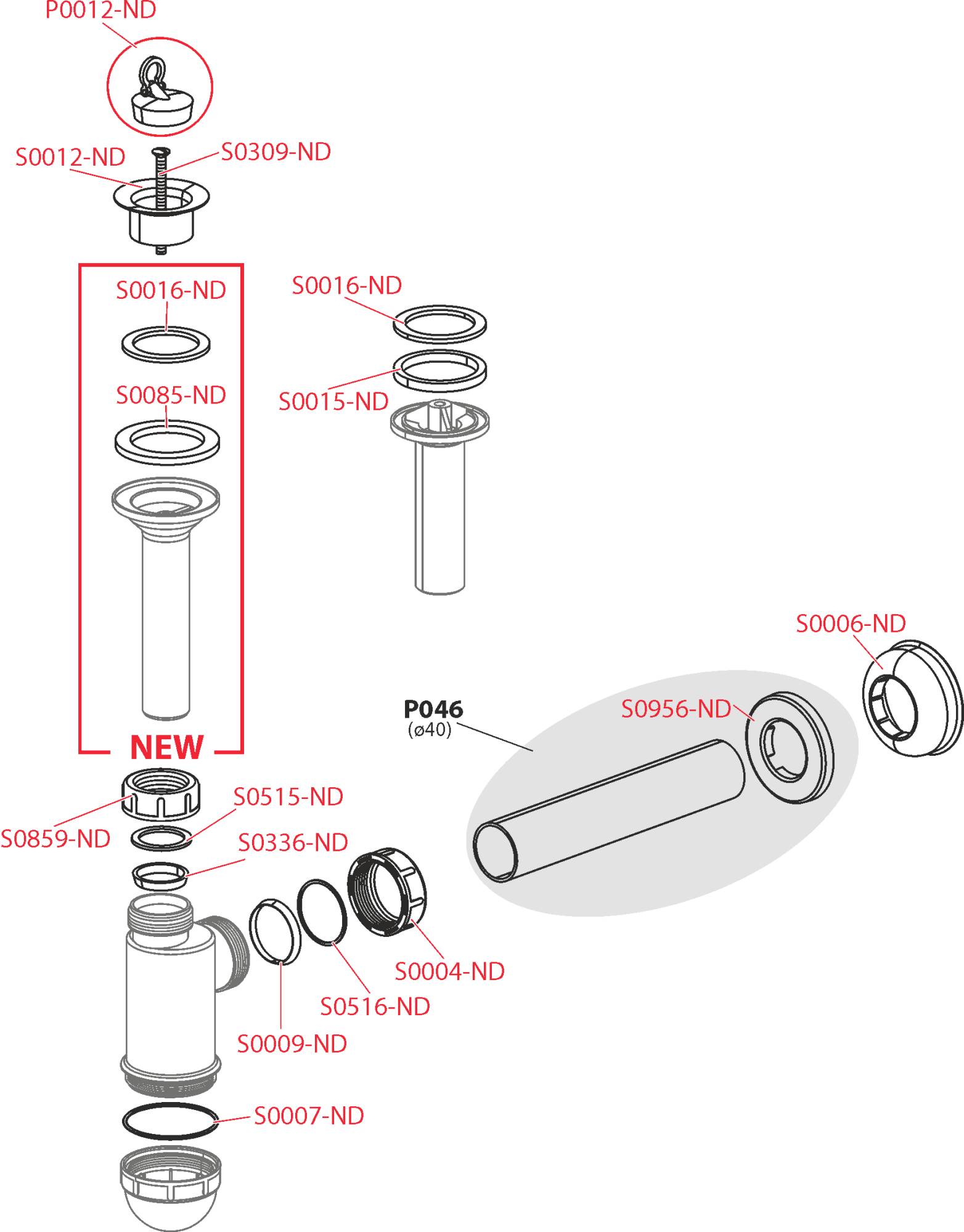Сифон Alcaplast Ø40 для раковины, с пластмассовой peшeткой Ø63 A42