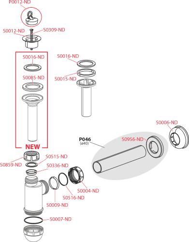 Сифон Alcaplast Ø40 для раковины, с пластмассовой peшeткой Ø63 A42