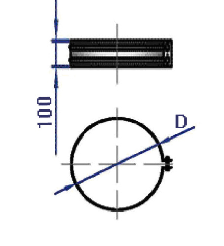 Хомут широкий 360° D=115(0.5) нерж.304