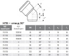 Отвод 75x30° PP HTB Ostendorf внутренняя канализация